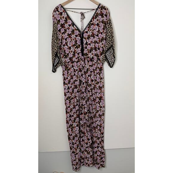 Johnny Was Jade Karisma Mixed jumpsuit Pink Black Floral Women’s Size Large - Picture 4 of 16
